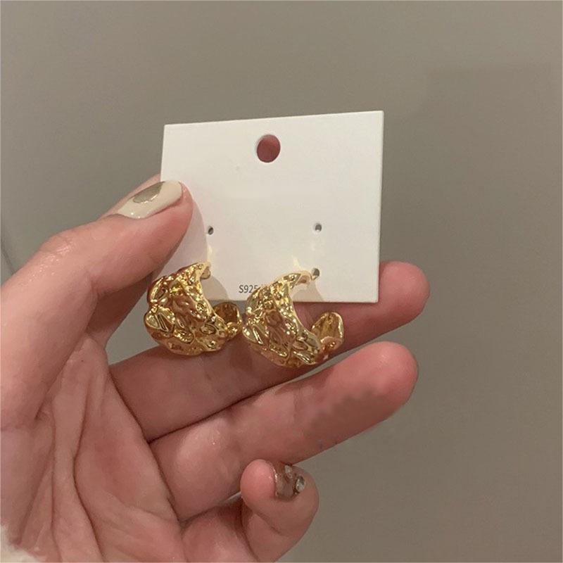 Textured Stud Nugget Earring Gold-plated Silver nugget earrings